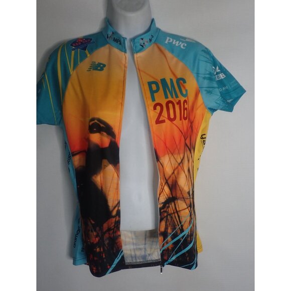 New Balance Pan-Mass Challenge Cycling Jersey Women M Full Zip 2016 Short Sleeve - Picture 5 of 6